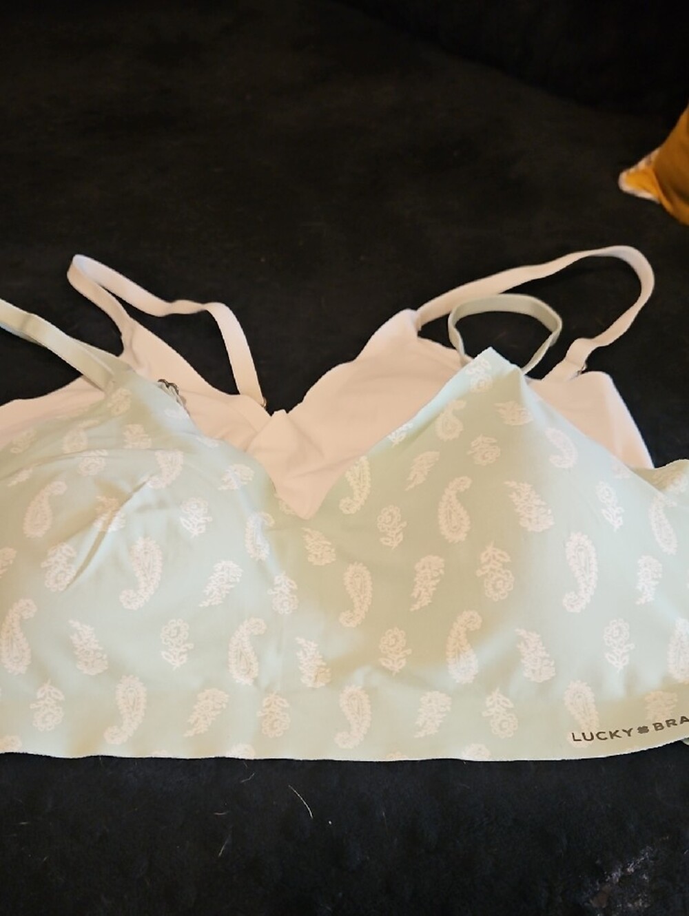 Lucky Brand Mint Paisley Bralette and White Seamless Bandeau Set - Picture 5 of 5